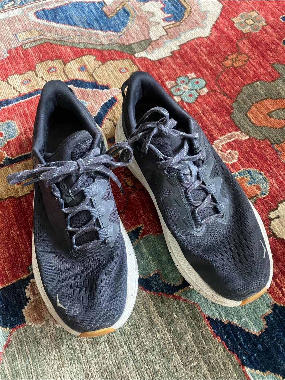 Hoka Black and White Kawana Running Shoes